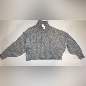 H&M grey knitted turtleneck sweater